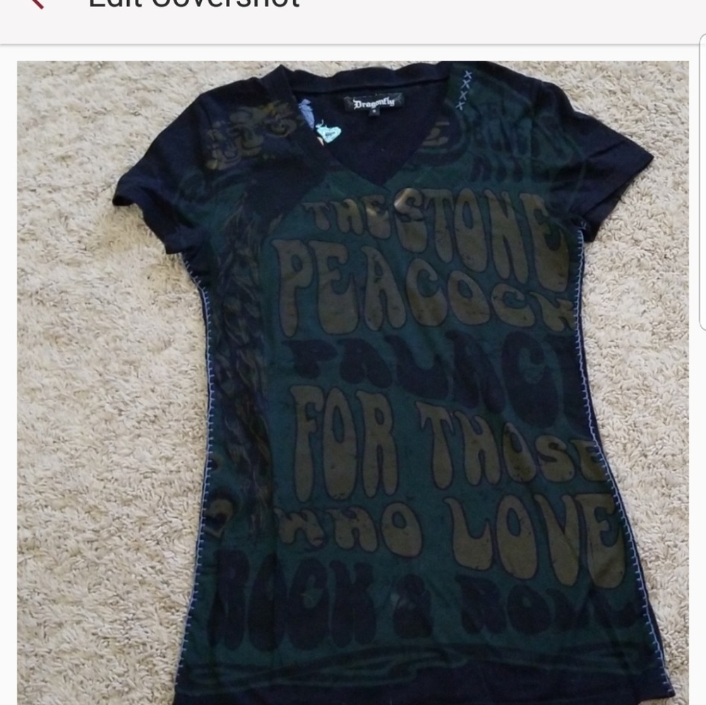 Dragonfly T, size Small. Embroidered. Unique!